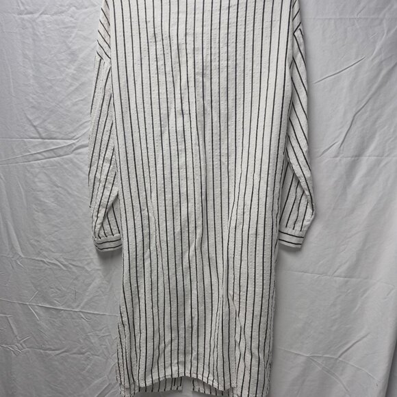 Moda White Black Smock Style Long Shirt Medium - Picture 6 of 6